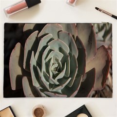 Succulent Green Pink Rosettes Cosmetic Bag (XXL)  from ArtsNow.com Back