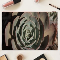 Succulent Green Pink Rosettes Cosmetic Bag (XXL)  from ArtsNow.com Back
