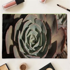 Succulent Green Pink Rosettes Cosmetic Bag (XXL)  from ArtsNow.com Back