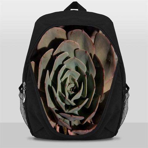 Succulent Green Pink Rosettes Backpack Bag from ArtsNow.com Front
