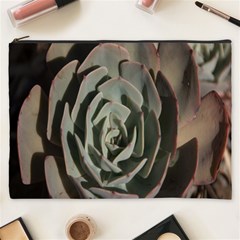 Succulent Green Pink Rosettes Cosmetic Bag (XXXL)  from ArtsNow.com Front