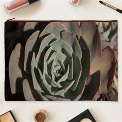Succulent Green Pink Rosettes Cosmetic Bag (XXXL)  from ArtsNow.com Front