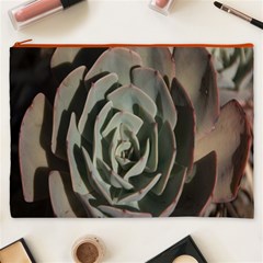 Succulent Green Pink Rosettes Cosmetic Bag (XXXL)  from ArtsNow.com Front