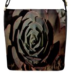 Succulent Green Pink Rosettes Flap Messenger Bag (S)