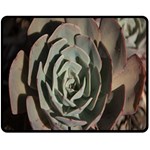 Succulent Green Pink Rosettes Double Sided Fleece Blanket (Medium) 