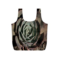 Succulent Green Pink Rosettes Full Print Recycle Bags (S)  from ArtsNow.com Back