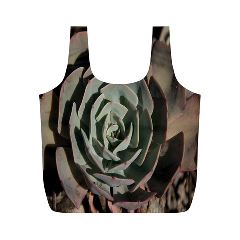 Succulent Green Pink Rosettes Full Print Recycle Bags (M)  from ArtsNow.com Back
