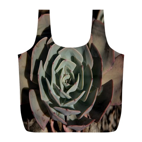 Succulent Green Pink Rosettes Full Print Recycle Bags (L)  from ArtsNow.com Front