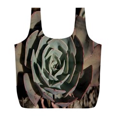 Succulent Green Pink Rosettes Full Print Recycle Bags (L)  from ArtsNow.com Front