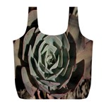 Succulent Green Pink Rosettes Full Print Recycle Bags (L) 