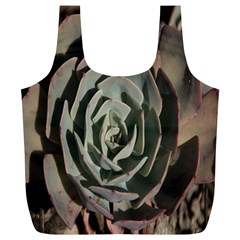 Succulent Green Pink Rosettes Full Print Recycle Bags (L)  from ArtsNow.com Front