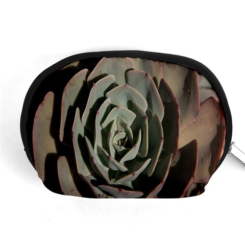 Succulent Green Pink Rosettes Accessory Pouches (Medium)  from ArtsNow.com Front