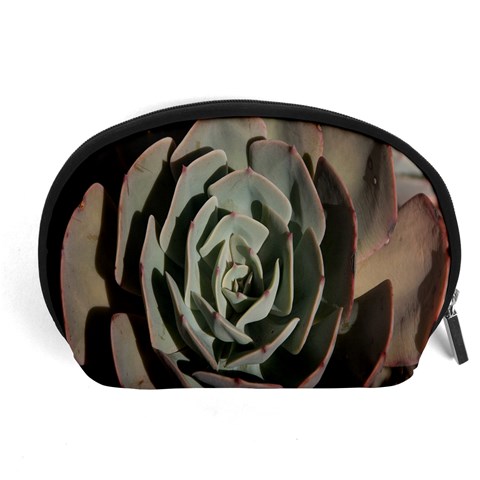 Succulent Green Pink Rosettes Accessory Pouches (Large)  from ArtsNow.com Front