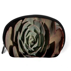 Succulent Green Pink Rosettes Accessory Pouches (Large)  from ArtsNow.com Back