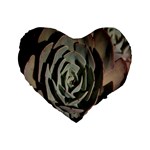Succulent Green Pink Rosettes Standard 16  Premium Flano Heart Shape Cushions