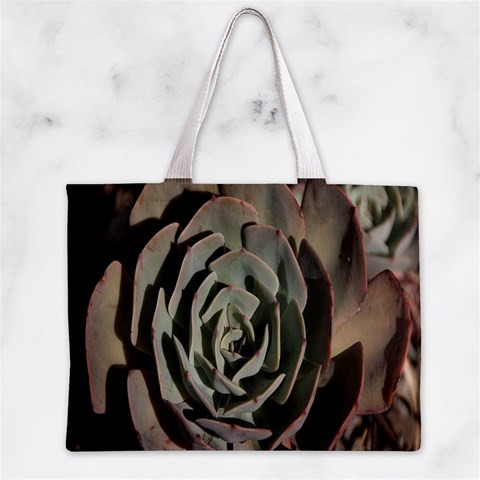 Succulent Green Pink Rosettes Zipper Mini Tote Bag from ArtsNow.com Front