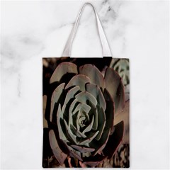 Succulent Green Pink Rosettes Zipper Classic Tote Bag from ArtsNow.com Back