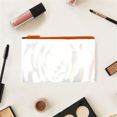 Succulent Green Pink Rosettes Cosmetic Bag (XS) from ArtsNow.com Front