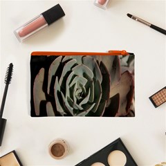 Succulent Green Pink Rosettes Cosmetic Bag (XS) from ArtsNow.com Back