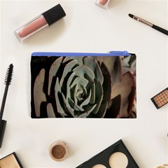 Succulent Green Pink Rosettes Cosmetic Bag (XS) from ArtsNow.com Back
