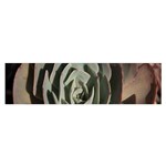 Succulent Green Pink Rosettes Satin Scarf (Oblong)