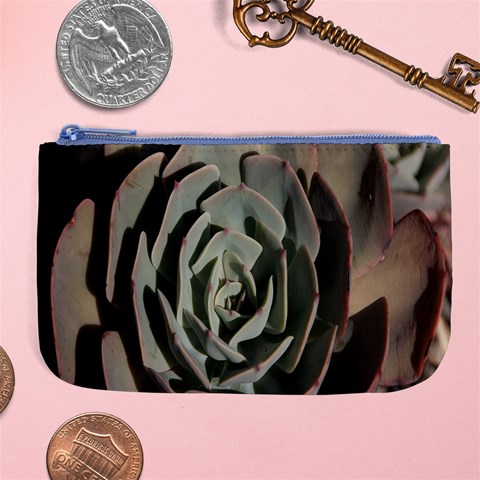 Succulent Green Pink Rosettes Large Coin Purse from ArtsNow.com Front