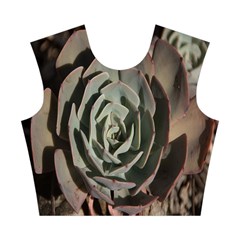 Succulent Green Pink Rosettes Cotton Crop Top from ArtsNow.com Front