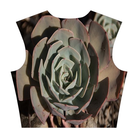 Succulent Green Pink Rosettes Cotton Crop Top from ArtsNow.com Back