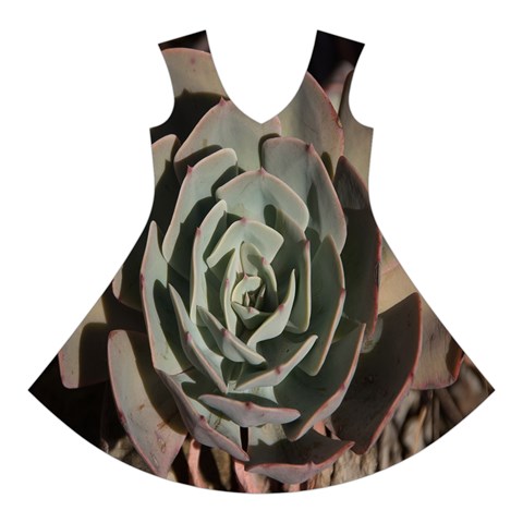 Succulent Green Pink Rosettes Short Sleeve V Front