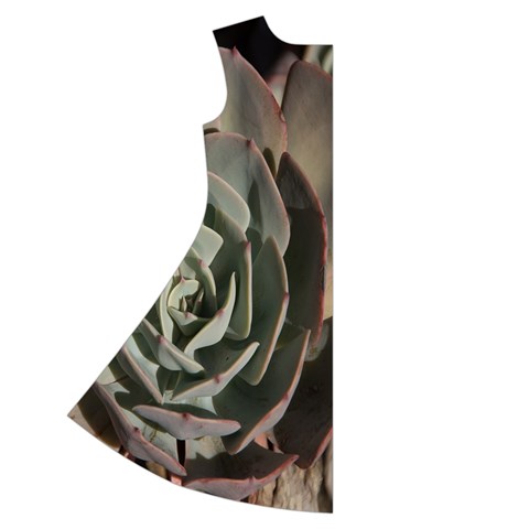Succulent Green Pink Rosettes Short Sleeve V Back Left