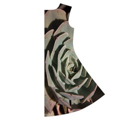 Succulent Green Pink Rosettes Short Sleeve V Back Right
