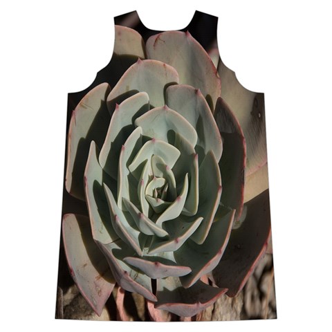 Succulent Green Pink Rosettes Shoulder Cutout Velvet One Piece from ArtsNow.com Back