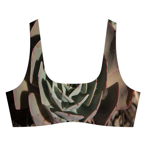 Succulent Green Pink Rosettes Cross Back Hipster Bikini Set from ArtsNow.com Front