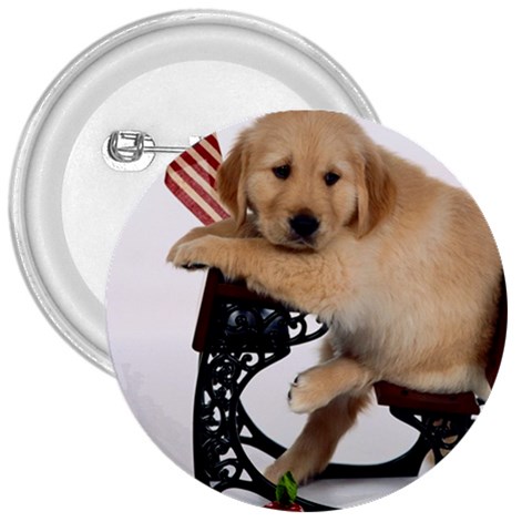 Labrador Puppy 1 3  Button from ArtsNow.com Front