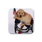 Labrador Puppy 1 Rubber Square Coaster (4 pack)