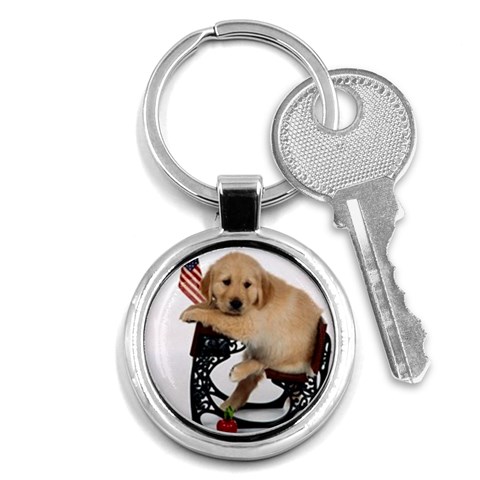 Labrador Puppy 1 Key Chain (Round) from ArtsNow.com Front