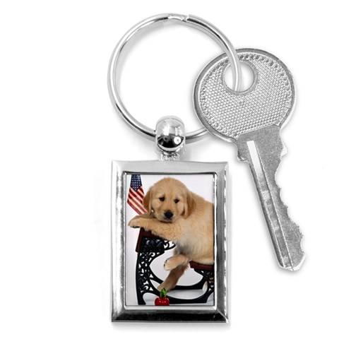 Labrador Puppy 1 Key Chain (Rectangle) from ArtsNow.com Front