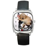 Labrador Puppy 1 Square Metal Watch