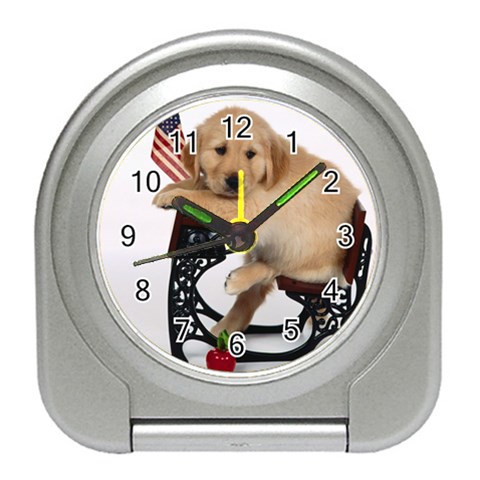 Labrador Puppy 1 Travel Alarm Clock from ArtsNow.com Front