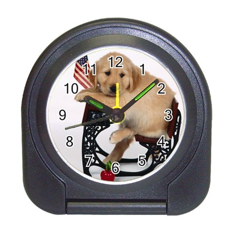 Labrador Puppy 1 Travel Alarm Clock from ArtsNow.com Front