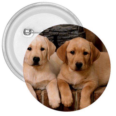 Labrador  Puppy 2 3  Button from ArtsNow.com Front