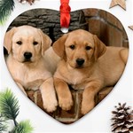 Labrador  Puppy 2 Ornament (Heart)