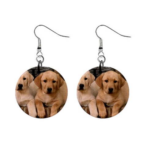 Labrador  Puppy 2 1  Button Earrings from ArtsNow.com Front
