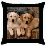 Labrador  Puppy 2 Throw Pillow Case (Black)