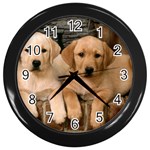Labrador  Puppy 2 Wall Clock (Black)