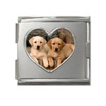 Labrador  Puppy 2 Mega Link Heart Italian Charm (18mm)