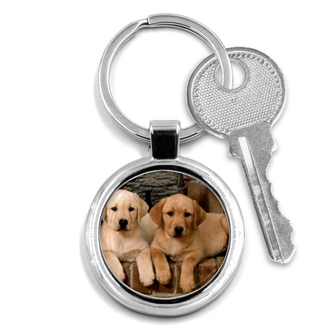 Labrador  Puppy 2 Key Chain (Round) from ArtsNow.com Front