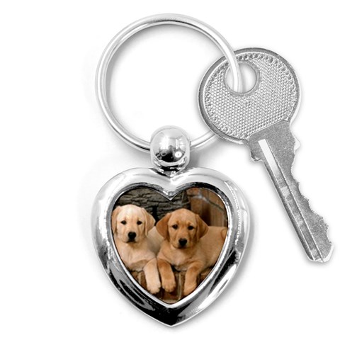 Labrador  Puppy 2 Key Chain (Heart) from ArtsNow.com Front