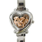 Labrador  Puppy 2 Heart Italian Charm Watch