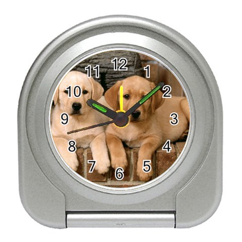 Labrador  Puppy 2 Travel Alarm Clock from ArtsNow.com Front
